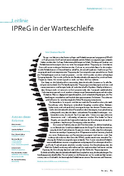 Vorschauseite 1: IPReg in der Warteschleife