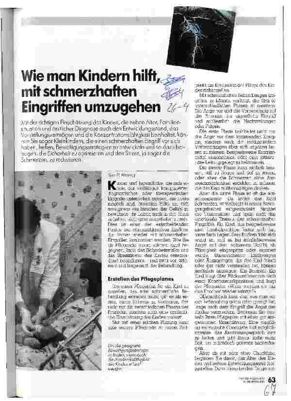 Vorschauseite 1: Wie man Kindern hilft, mit schmerzhaften Eingriffen umzugehen