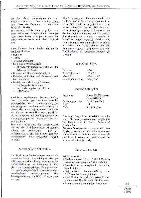 Vorschauseite 3: Geschlossene versus offene endobronchiale Absaugung bei beatmeten Intensivpatienten