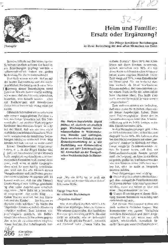 Vorschauseite 1: Heim und Familie : Ersatz oder Ergänzung?