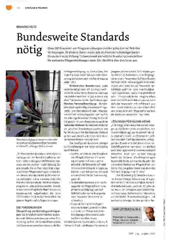 Vorschauseite 1: BRANDSCHUTZ Bundesweite Standards nötig