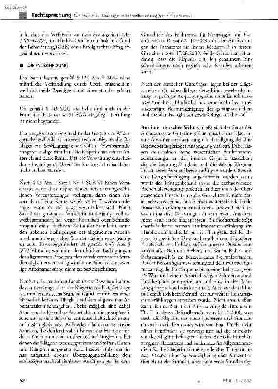 Vorschauseite 5: Zum Anspruch auf Rente wegen voller Erwerbsminderung (hier: Multiple Sklerose)