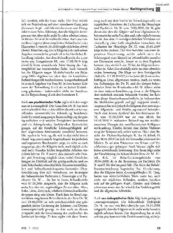Vorschauseite 6: Zum Anspruch auf Rente wegen voller Erwerbsminderung (hier: Multiple Sklerose)