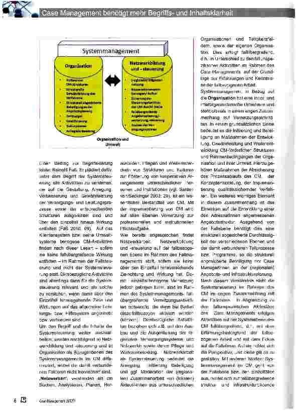 Vorschauseite 3: Case Management benötigt mehr Begriffsund Inhaltsklarheit! -Versuch einer Klärung