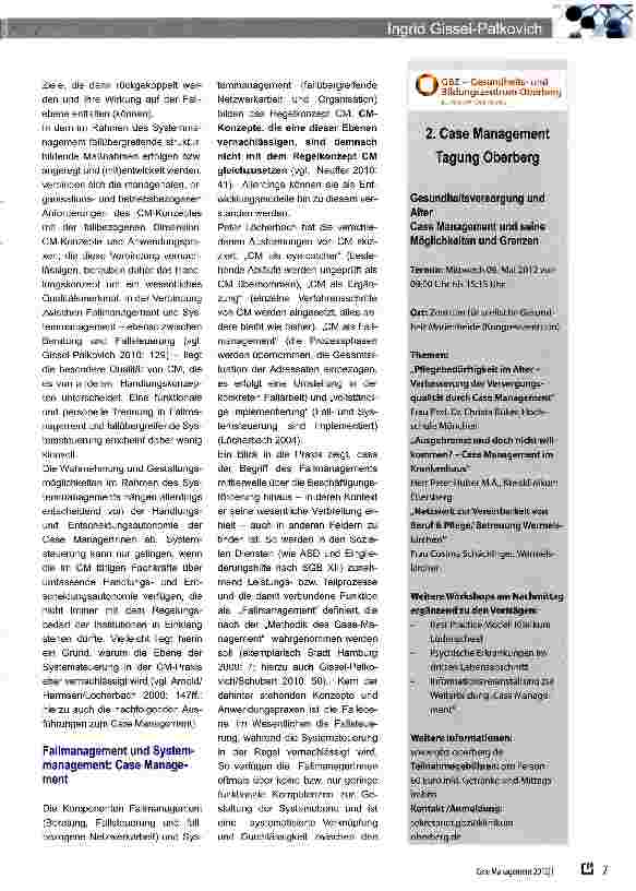 Vorschauseite 4: Case Management benötigt mehr Begriffsund Inhaltsklarheit! -Versuch einer Klärung