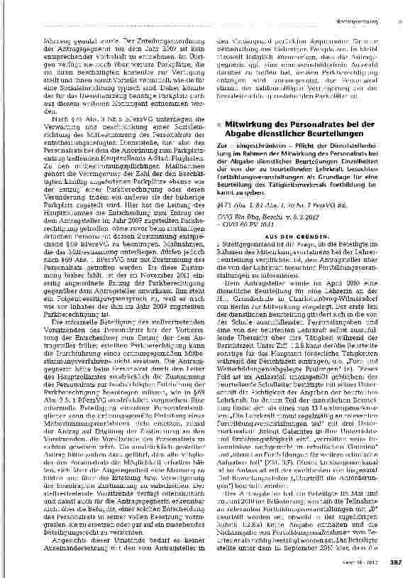 Vorschauseite 2: Mitbestimmung bei Sozialeinrichtungen; hier: Parkplätze