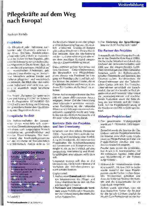 Vorschauseite 1: Pflegekräfte auf dem Weg nach Europa!