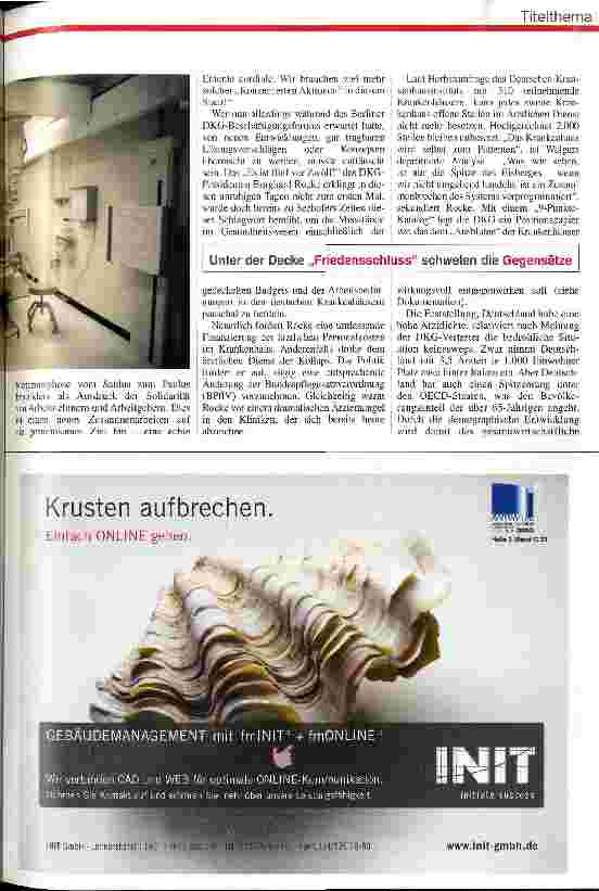 Vorschauseite 3: Das Krankenhaus wird zum Patienten! DKG-Beschäftigungsforum