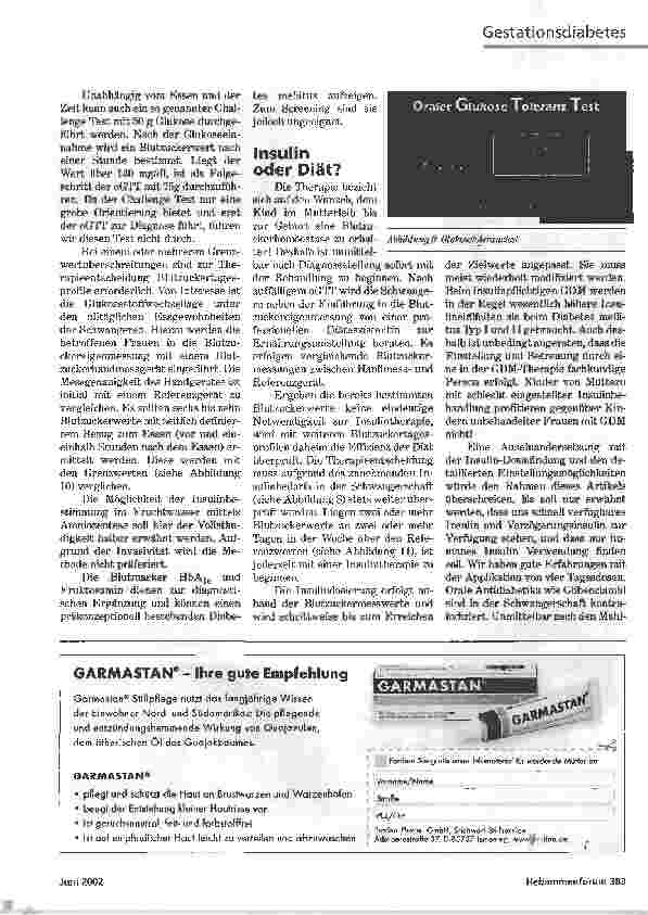 Vorschauseite 2: ZUCKERBABY (TEIL 2)DIAGNOSTIK UND THERAPIE DES GESTATIONSDIABETES