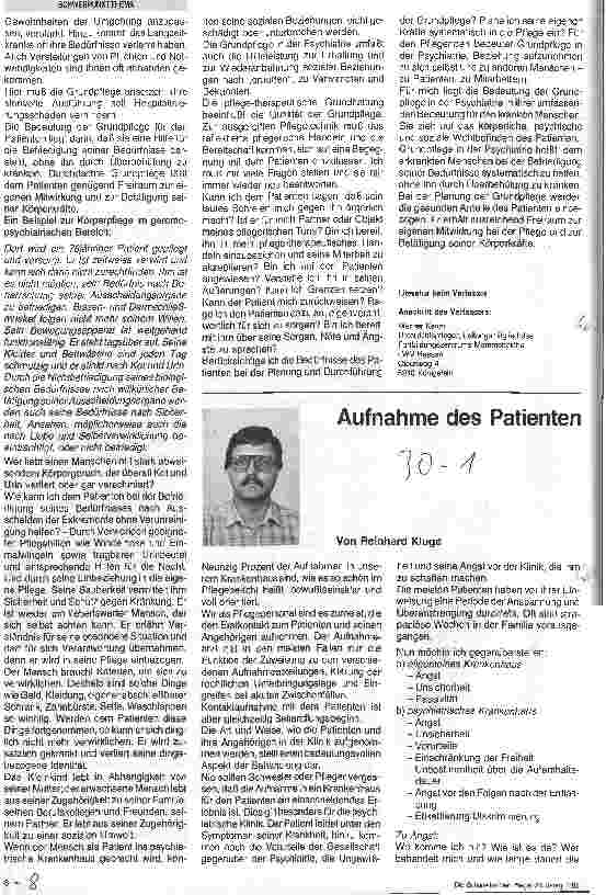 Vorschauseite 1: Aufnahme des Patienten