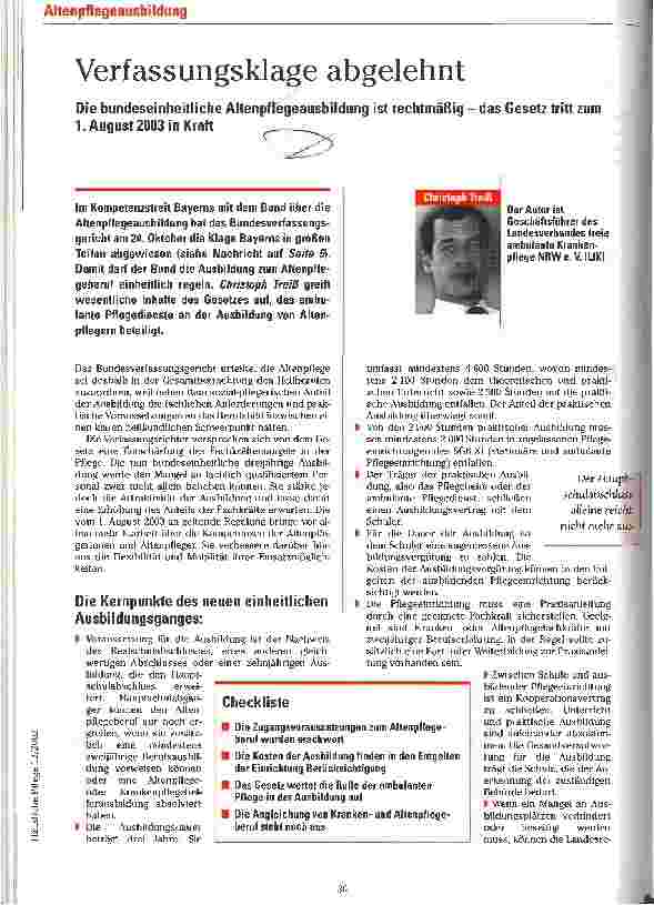 Vorschauseite 1: Verfassungsklage abgelehnt