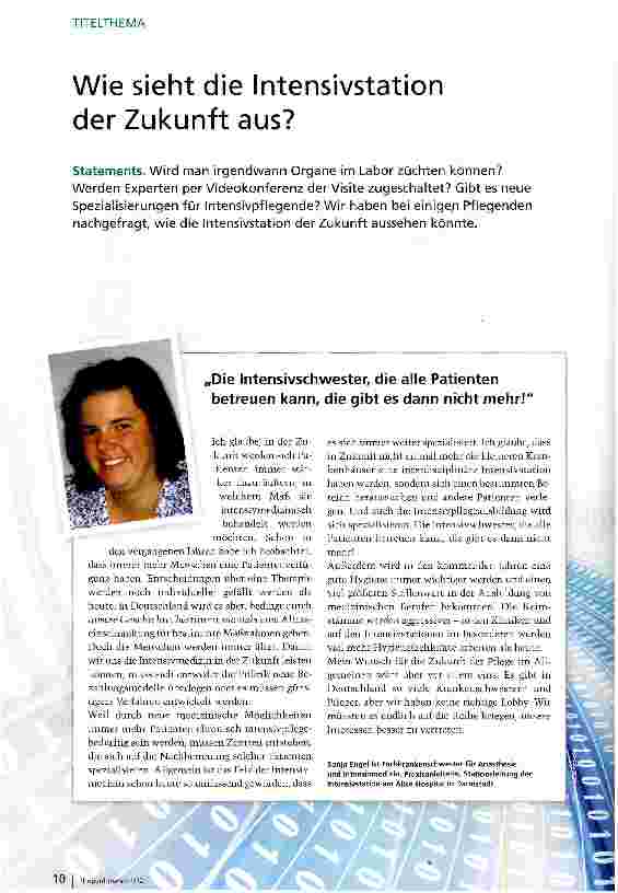 Vorschauseite 1: Wie sieht die Intensivstation der Zukunft aus?