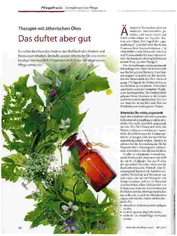 Vorschauseite 1: Therapie mit ätherischen ÖlenDas duftet aber gut