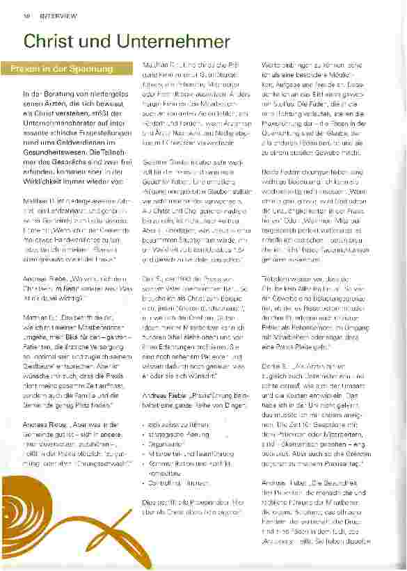 Vorschauseite 1: Christ und Unternehmer