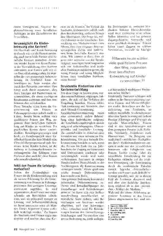 Vorschauseite 2: Strukturelle Barrieren in der Karriereentwicklung von Medizinerinnen