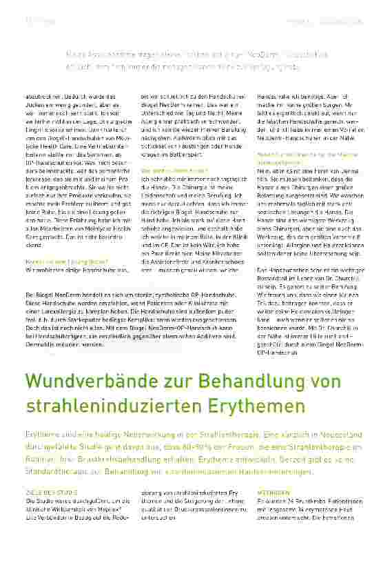 Vorschauseite 1: Wundverbände zur Behandlung von strahleninduzierten Erythemen