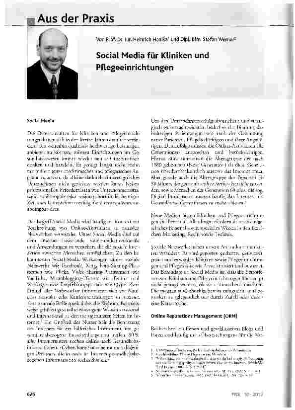 Vorschauseite 1: Social Media für Kliniken und Pflegeeinrichtungen