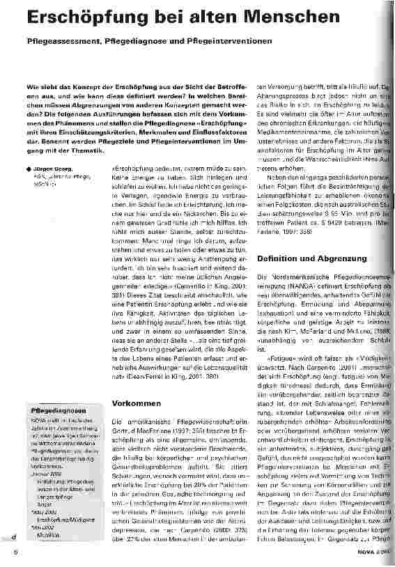 Vorschauseite 1: Erschöpfung bei alten Menschen