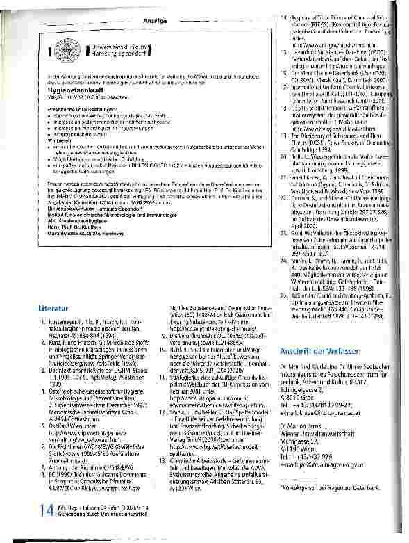 Vorschauseite 6: Potenzielle Gefährdung von Mensch und Umwelt durch Desinfektionsmittel in der Krankenhaushygiene: Eine vergleichende Bewertung