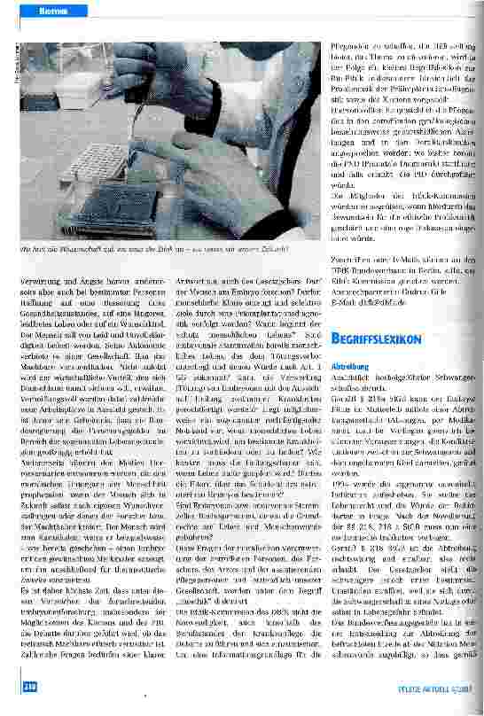 Vorschauseite 2: Gibt es einen absoluten Lebensschutz? Begriffslexikon zur Bioethik, erster Teil: von A-D
