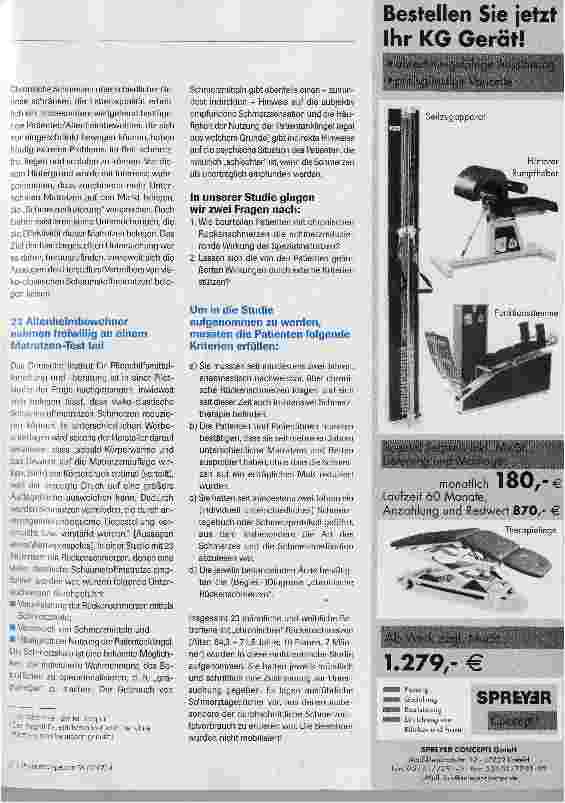 Vorschauseite 2: Visko-elastische Schaumstoffmatratzen gegen Rückenschmerzen?