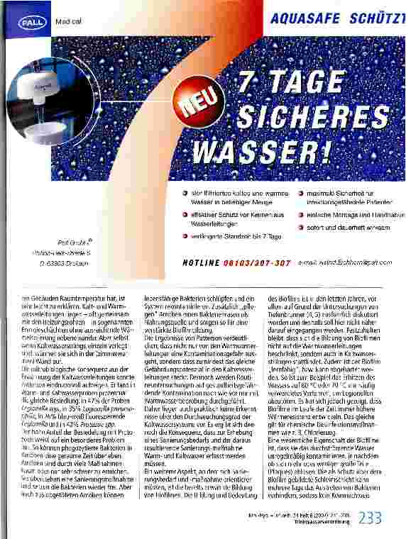 Vorschauseite 3: Die neue Trinkwasserverordnung - Möglichkeiten und Grenzen von Sanierungsmaßnahmen