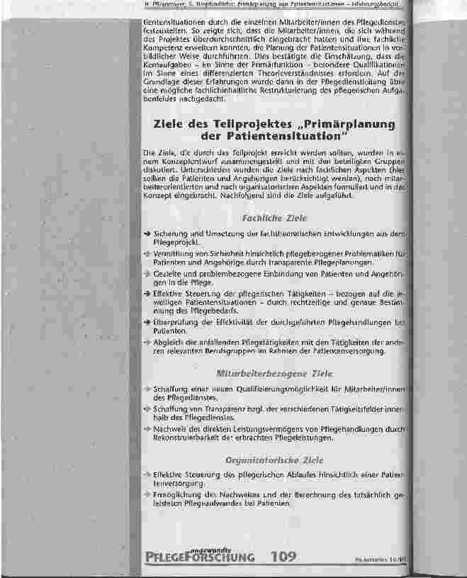 Vorschauseite 3: Primärplanung von Patientensituationen Erfahrungsbericht auf dem Weg zur Pflegediagnostik