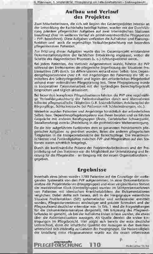 Vorschauseite 4: Primärplanung von Patientensituationen Erfahrungsbericht auf dem Weg zur Pflegediagnostik