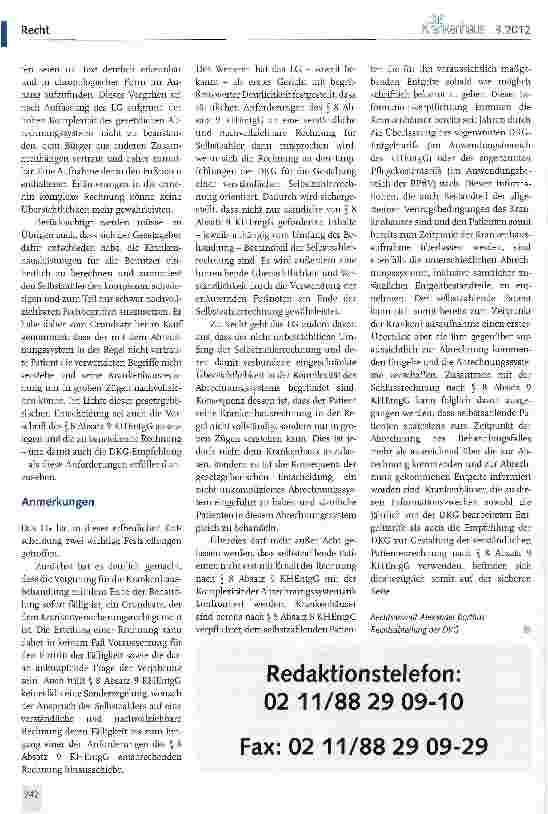 Vorschauseite 2: Selbstzahlerrechnung nach § 8 Absatz 9 KHEntgG