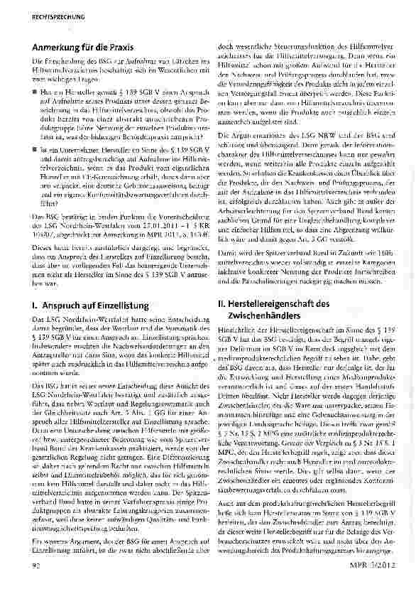 Vorschauseite 6: Herstellereigenschaft für Antrag zur Aufnahme von Produkten in das Hilfsmittelverzeichnis erforderlich
