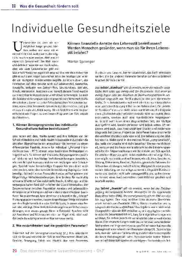 Vorschauseite 1: Individuelle Gesundheitsziele