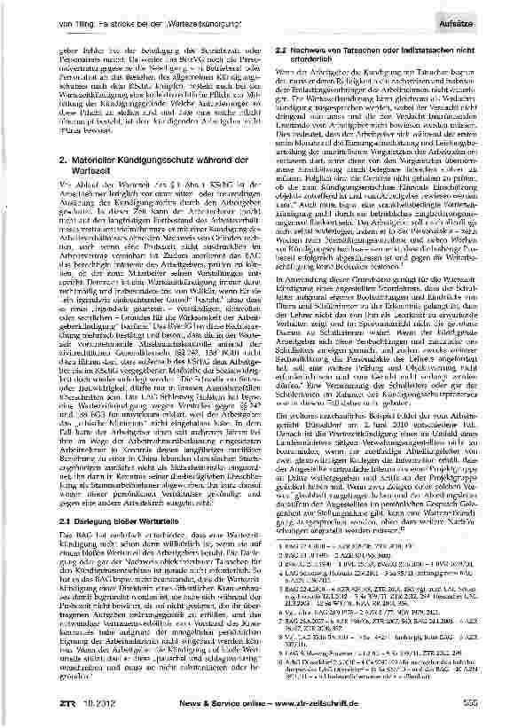 Vorschauseite 2: Fallstricke bei der „Wartezeitkündigung