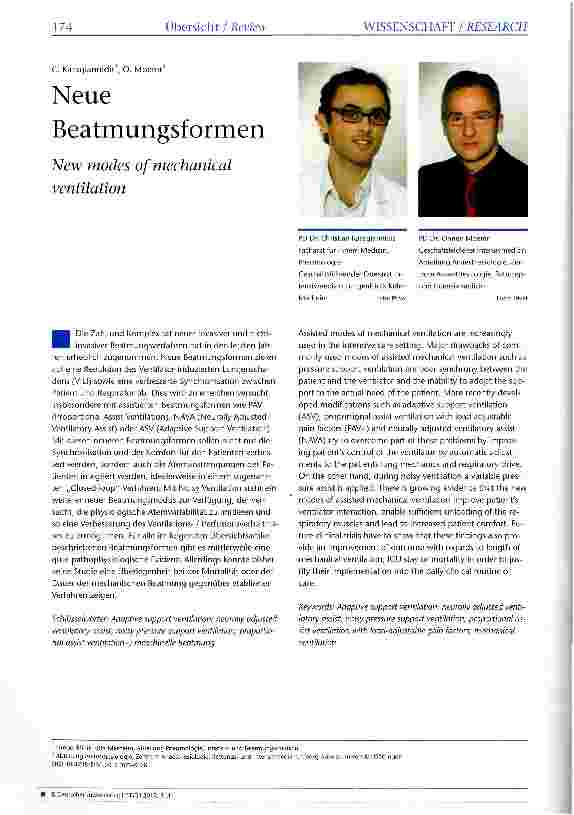 Vorschauseite 1: Neue Beatmungsformen
