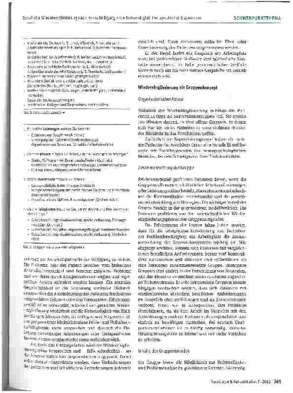 Vorschauseite 3: Berufliche Wiedereingliederung nach Hirnschädigung - die Notwendigkeit therapeutischer Supervision