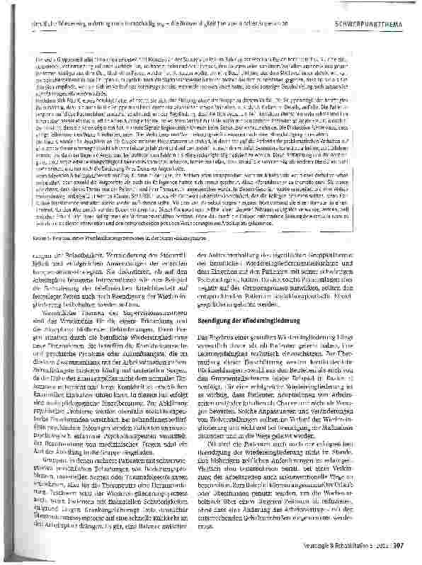 Vorschauseite 5: Berufliche Wiedereingliederung nach Hirnschädigung - die Notwendigkeit therapeutischer Supervision
