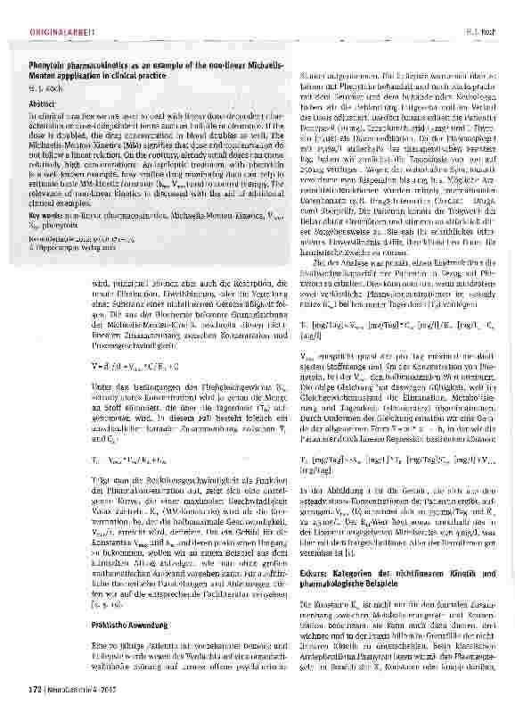Vorschauseite 2: Klinische Anwendung der Michaelis-Menten-Pharmakokinetik am praktischen Beispiel Phenytoin