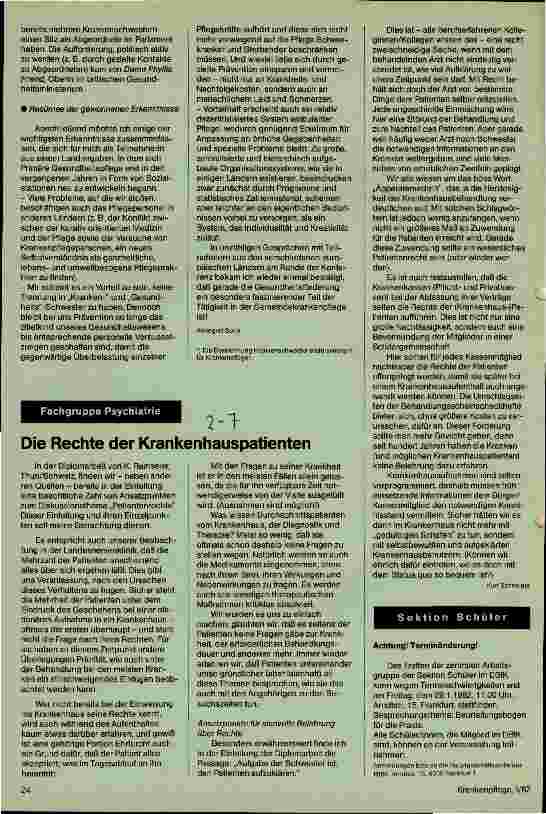 Vorschauseite 1: Die Rechte der Krankenhauspatienten