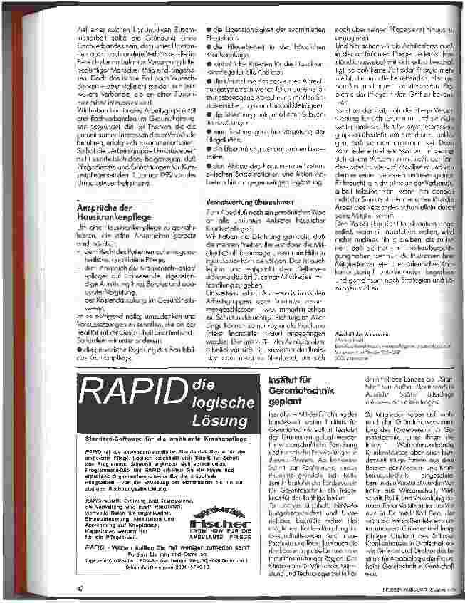 Vorschauseite 2: Berufsverbände in der Hauskrankenpflege 2.Teil