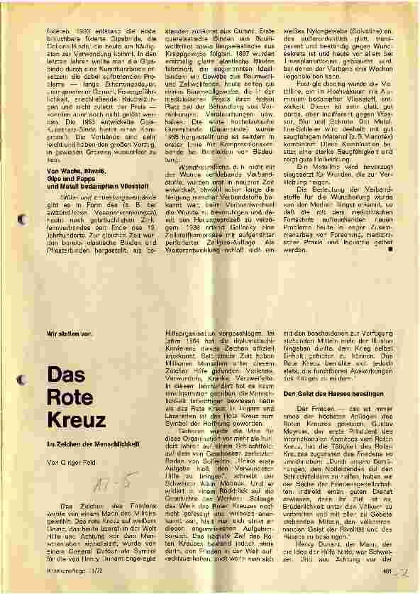 Vorschauseite 1: Das Rote Kreuz Im Zeichen der Menschlichkeit