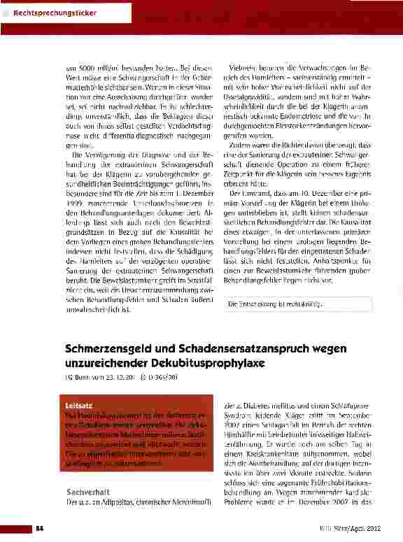 Vorschauseite 3: Fehlerhafte Behandlung einer Eileiterschwangerschaft