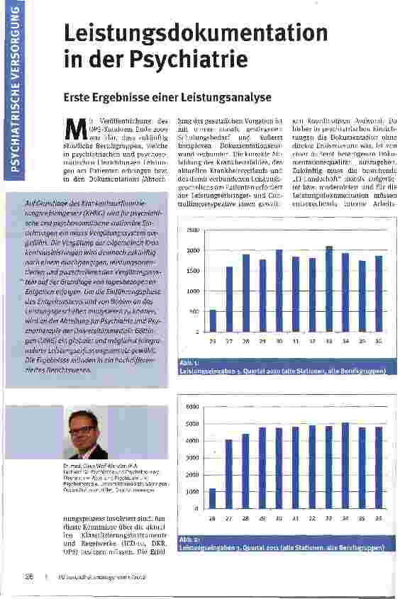Vorschauseite 1: Leistungsdokumentation in der PsychiatrieErste Ergebnisse einer Leistungsanalyse