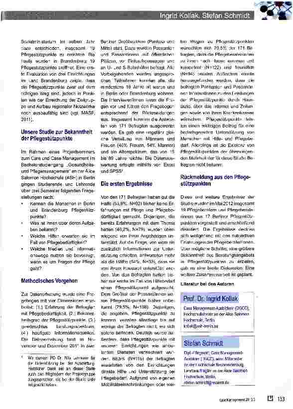 Vorschauseite 2: Umfrage zur Bekanntheit von Pflegestützpunkten