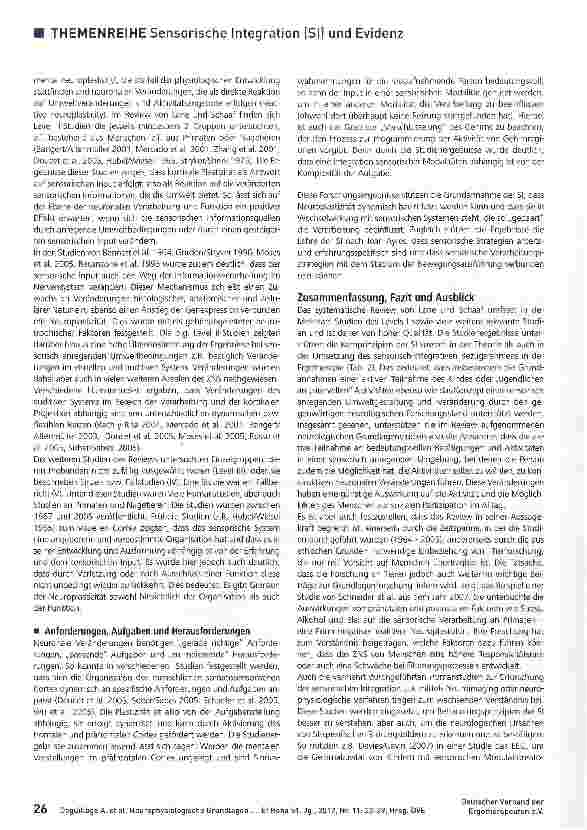 Vorschauseite 5: Neurophysiologische Grundlagenforschung und deren Bedeutung für Behandlungsprinzipien des sensorisch-integrativen Bezugrahmens