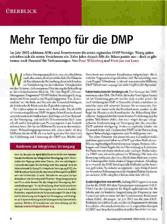 Vorschauseite 1: Mehr Tempo für die DMP
