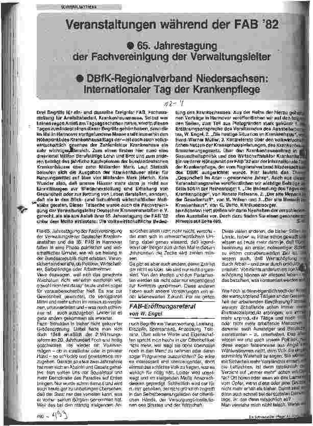 Vorschauseite 1: Internationaler Tag der Krankenpflege