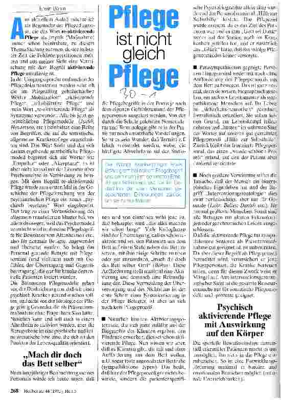 Vorschauseite 1: Pflege ist nicht gleich Pflege