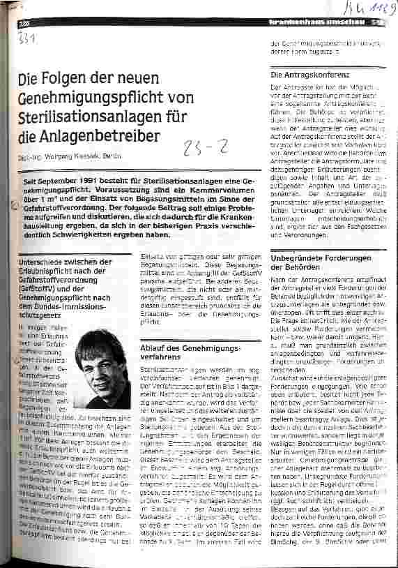 Vorschauseite 1: Die Folgen der neuen Genehmigungspflicht von Sterilisationsanlagen für die Anlagenbetreiber