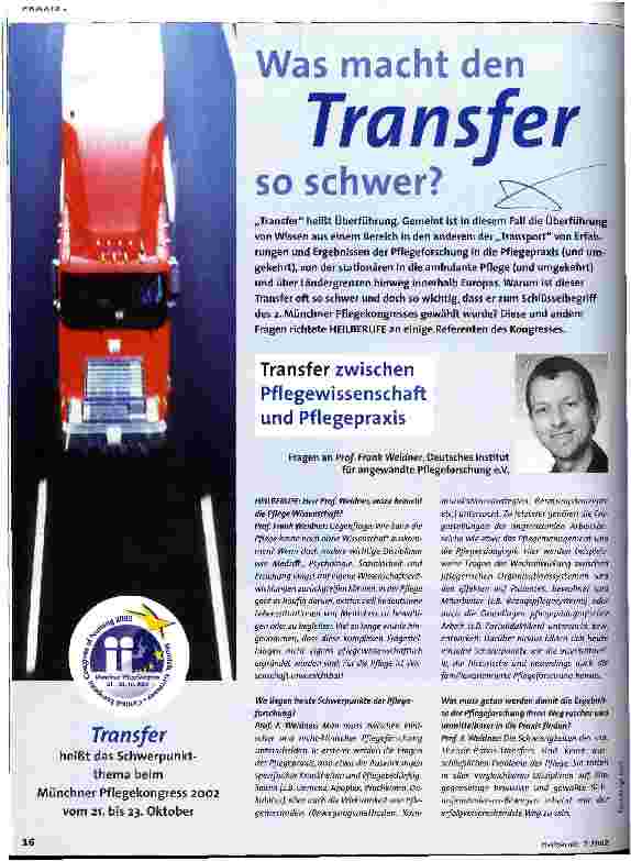 Vorschauseite 1: Was macht den Transfer so schwer?