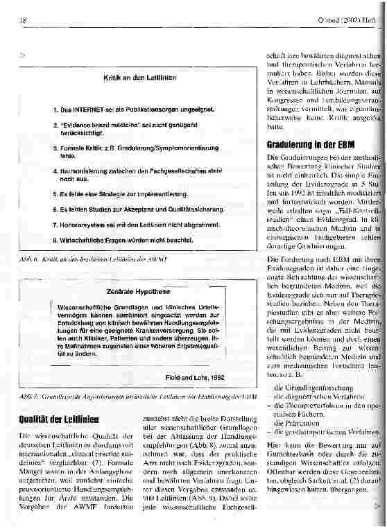Vorschauseite 4: Ist evidenz-basierte Medizin unerlässlich für die Erstellung ärztlicher Leitlinien