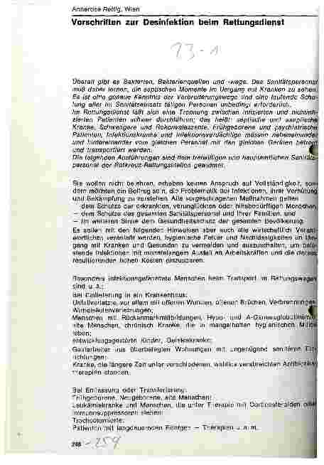 Vorschauseite 1: Vorschriften zur Desinfektion beim Rettungsdienst